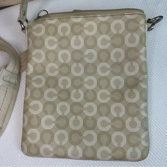 Coach signature stripe vintage cream coated canvas Crossbody purse/bag - Picture 3 of 6